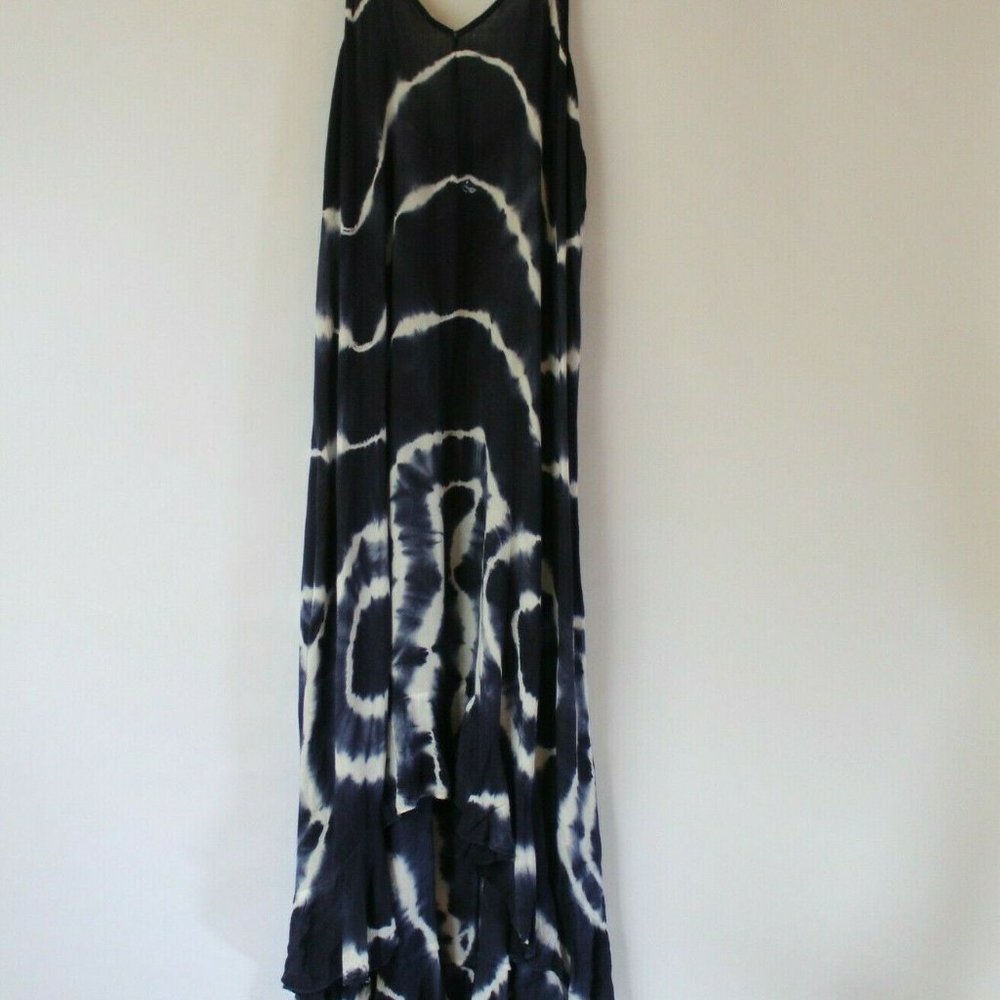 Raviya Tie Dye Handkerchief Hem Maxi Dress Swim Cover Up Blue NEW Large_3